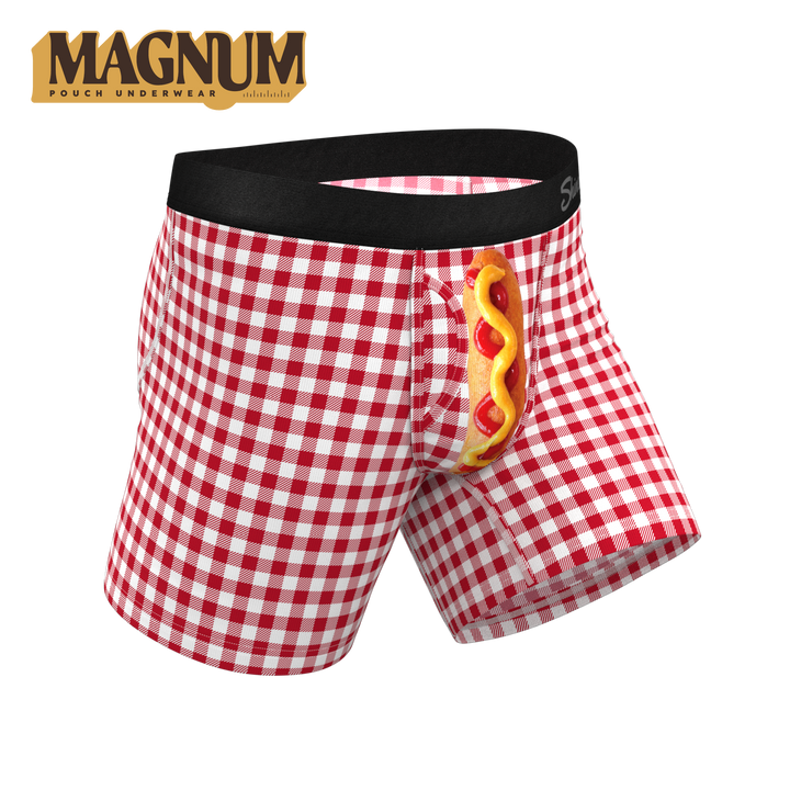 Hot Diggity Corn Dog Pattern Ball Hammock® Magnum Big Pouch Underwear