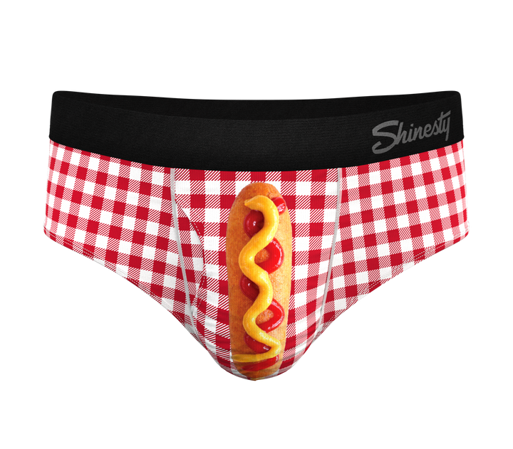 Shinesty "Hot Diggity" Corn Dog Print Ball Hammock® Pouch Briefs Underwear