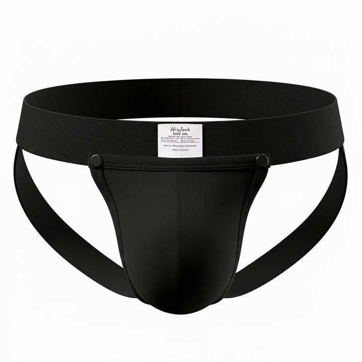 HisJock Snap Jock 2.0 in black – men's snap release removable pouch jockstrap