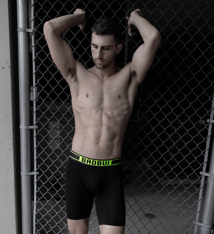BADBUI Micro Fiber Boxer Brief in jet neon – men's nylon micro fiber boxer brief