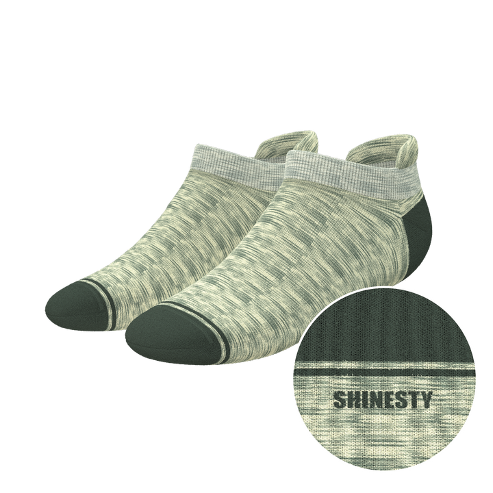 The Illusion | Green Pattern Heel Hammock™ Ankle Socks