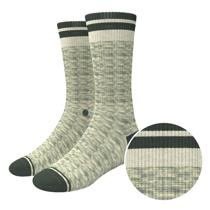 The Illusion | Green Pattern Heel Hammock™ Crew Socks