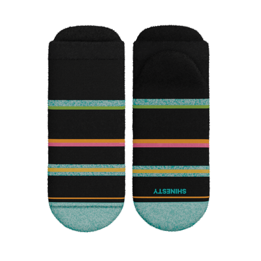 The Island Time | Black Tropical Heel Hammock™ Ankle Socks