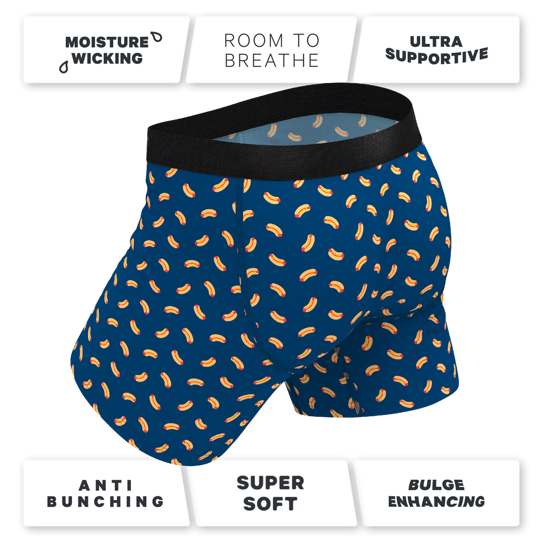 Shinesty "The Itty Bitty Buns" Hotdog Ball Hammock® Pouch Boxer Briefs