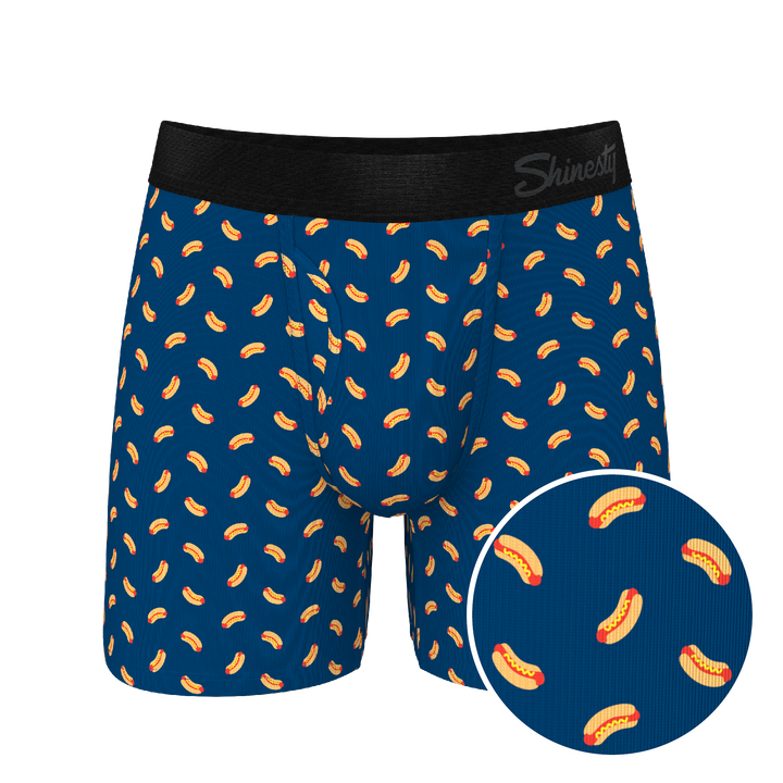 Shinesty "The Itty Bitty Buns" Hotdog Ball Hammock® Pouch Boxer Briefs with Fly