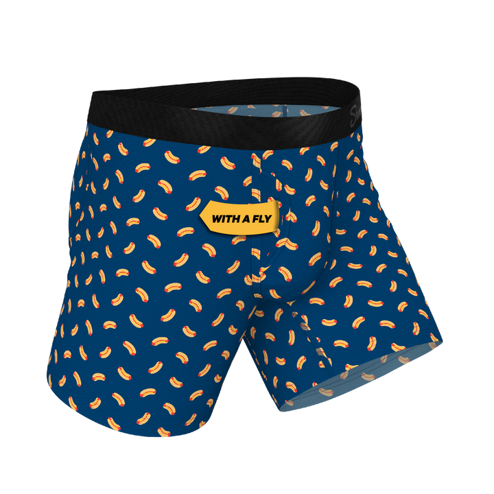 Shinesty "The Itty Bitty Buns" Hotdog Ball Hammock® Pouch Boxer Briefs with Fly