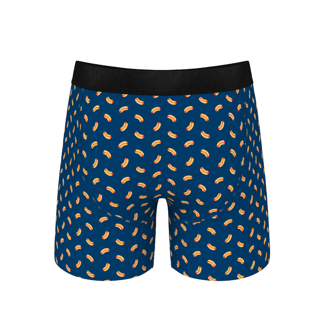 Shinesty "The Itty Bitty Buns" Hotdog Ball Hammock® Pouch Boxer Briefs with Fly