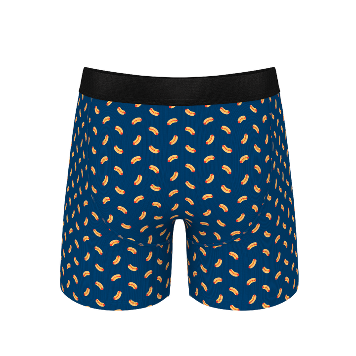Shinesty "The Itty Bitty Buns" Hotdog Ball Hammock® Pouch Boxer Briefs with Fly