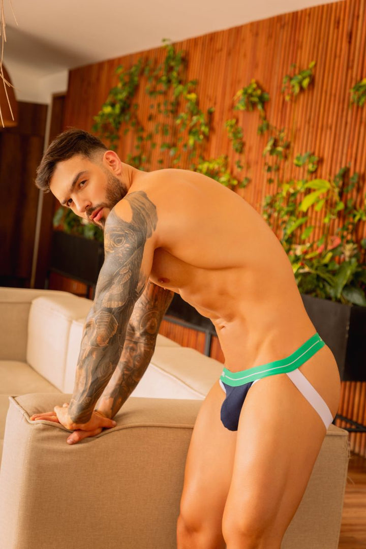 JOR Rush Jockstrap in blue – men's stretch fabric athletic jockstrap Handmade in Colombia