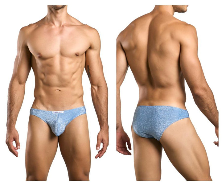 CandyMan JUSTIN+SIMON XSJ01 Classic Men's Bikini Brief in Lurex Blue – men's briefs