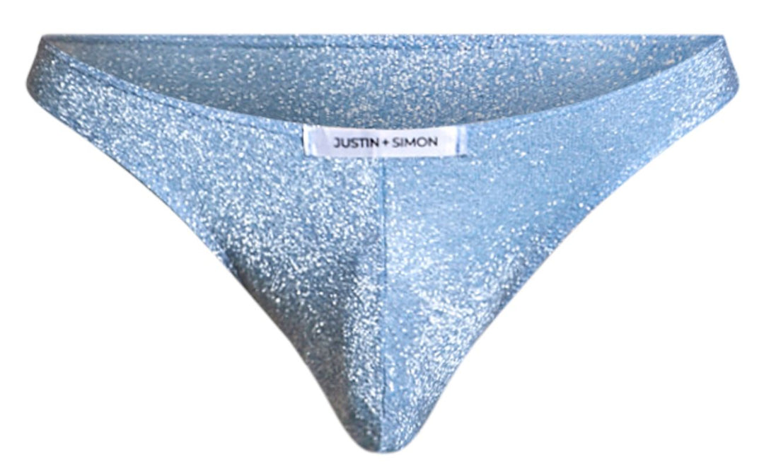 CandyMan JUSTIN+SIMON XSJ01 Classic Men's Bikini Brief in Lurex Blue – men's briefs