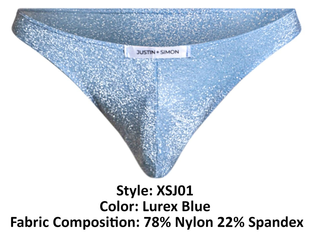 CandyMan JUSTIN+SIMON XSJ01 Classic Men's Bikini Brief in Lurex Blue – men's briefs