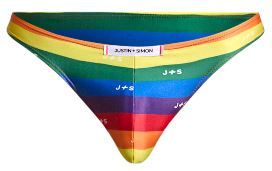 CandyMan JUSTIN+SIMON XSJ01 Classic Men's Bikini Brief in Pride Flag – men's briefs