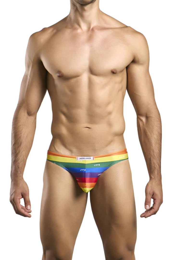 CandyMan JUSTIN+SIMON XSJ01 Classic Men's Bikini Brief in Pride – men's briefs