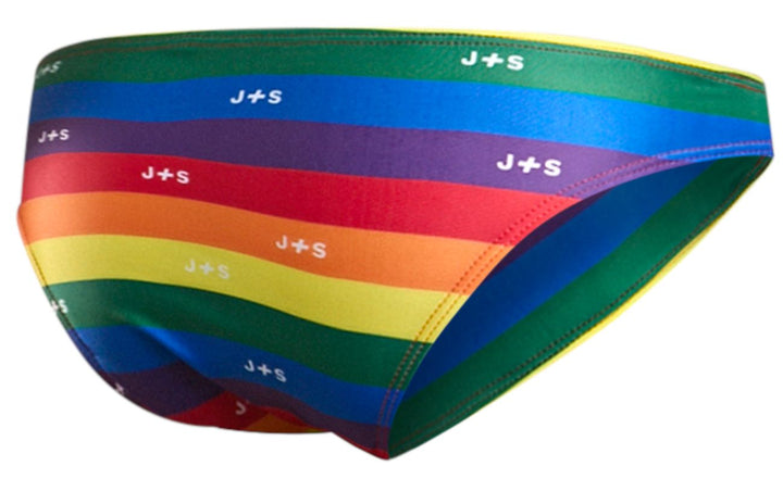 CandyMan JUSTIN+SIMON XSJ01 Classic Men's Bikini Brief in Pride Flag – men's briefs