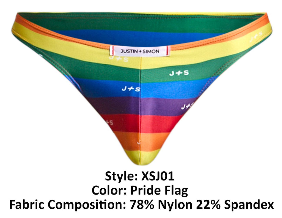CandyMan JUSTIN+SIMON XSJ01 Classic Men's Bikini Brief in Pride Flag – men's briefs