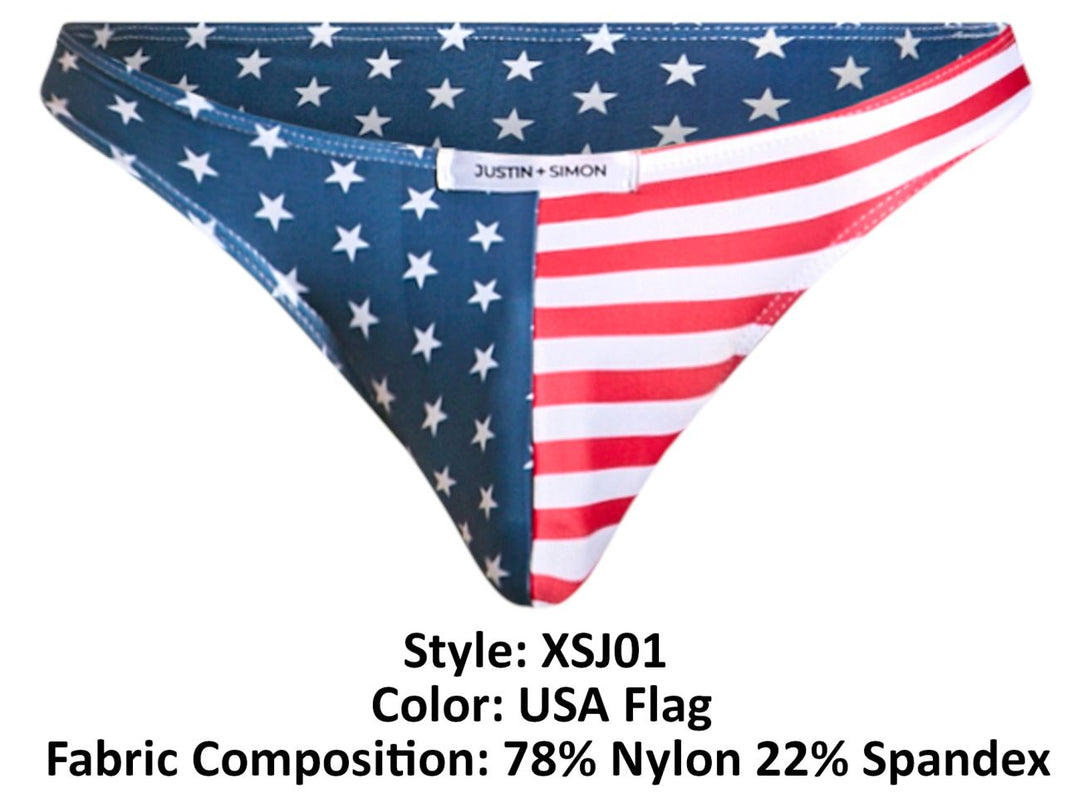 CandyMan JUSTIN+SIMON XSJ01 Classic Men's Bikini Brief in Usa Flag – men's briefs