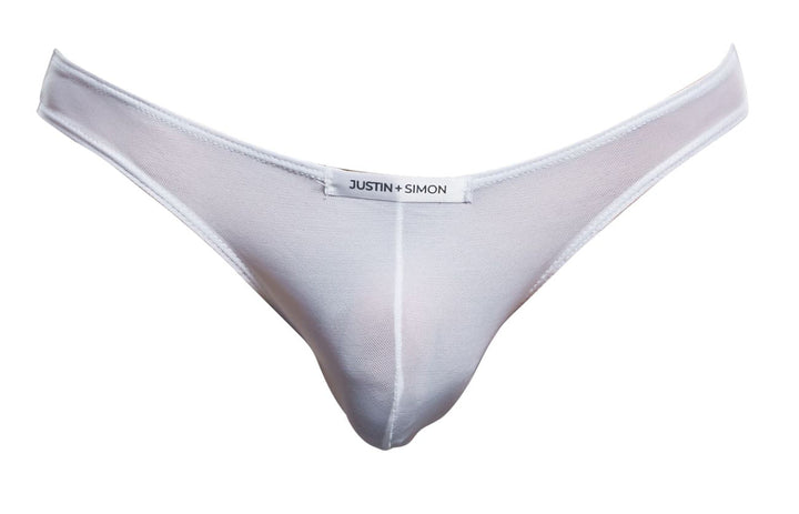 CandyMan JUSTIN+SIMON XSJ01 Classic Men's Bikini Brief in White Mesh – men's briefs