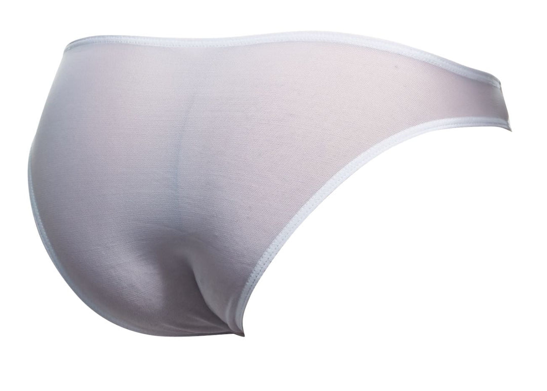 CandyMan JUSTIN+SIMON XSJ01 Classic Men's Bikini Brief in White Mesh – men's briefs