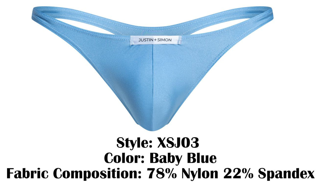 CandyMan JUSTIN+SIMON XSJ03 Classic Men's Thong in Baby Blue – men's thongs