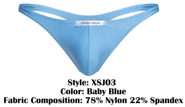 CandyMan JUSTIN+SIMON XSJ03 Classic Men's Thong in Baby Blue – men's thongs