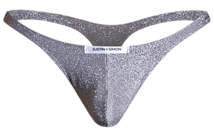 CandyMan JUSTIN+SIMON XSJ03 Classic Men's Thong in Lurex Gray – men's thongs
