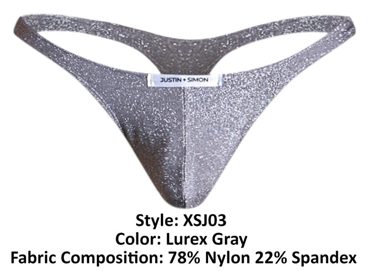 CandyMan JUSTIN+SIMON XSJ03 Classic Men's Thong in Lurex Gray – men's thongs