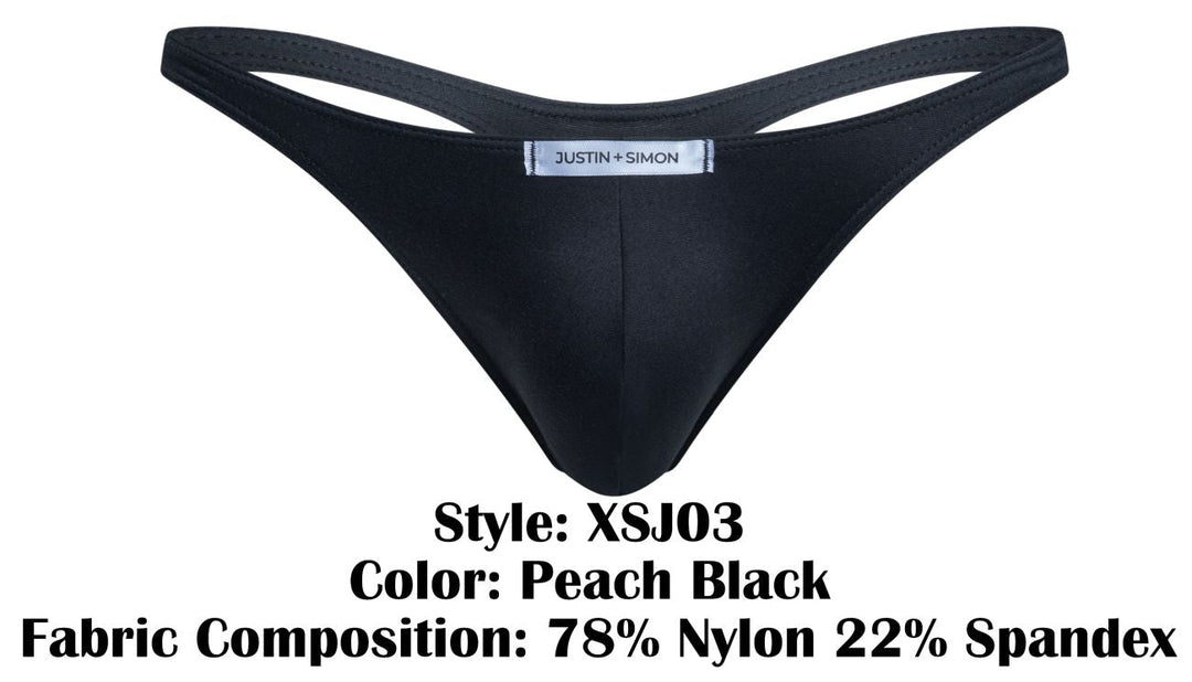 CandyMan JUSTIN+SIMON XSJ03 Classic Men's Thong in Peach Black – men's thongs