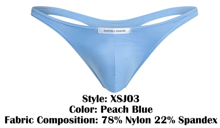 CandyMan JUSTIN+SIMON XSJ03 Classic Men's Thong in Peach Blue – men's thongs