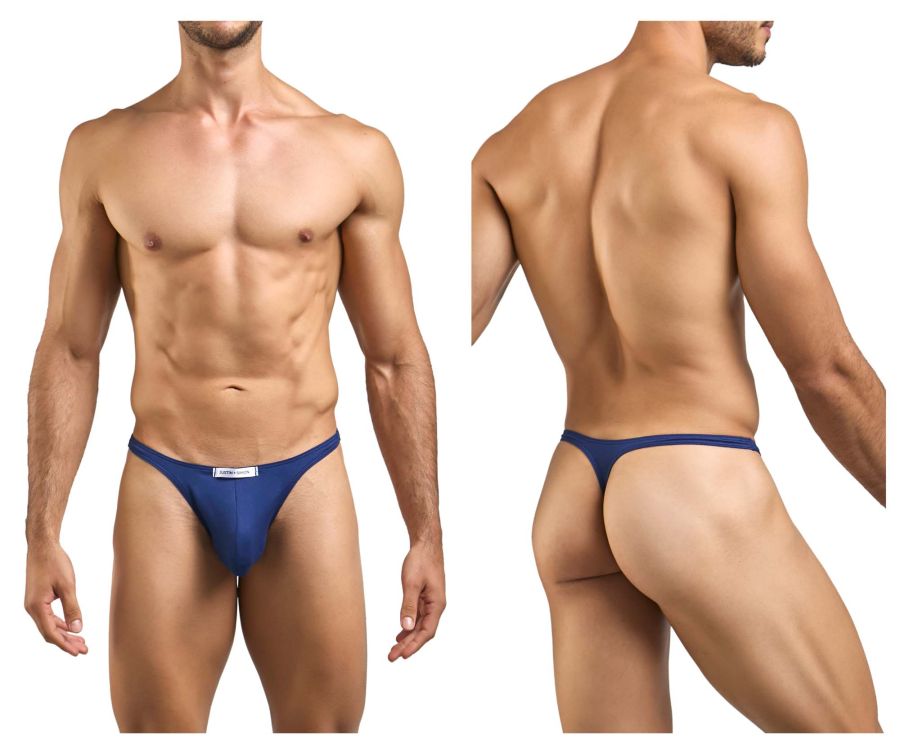 CandyMan JUSTIN+SIMON XSJ03 Classic Men's Thong in Peach Navy – men's thongs
