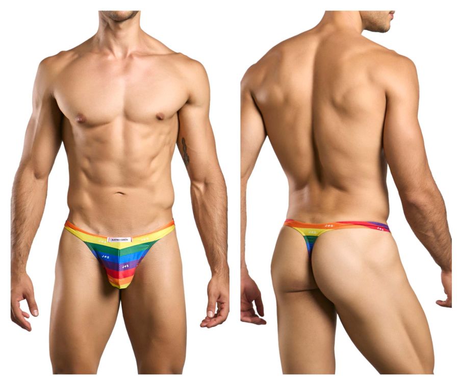 CandyMan JUSTIN+SIMON XSJ03 Classic Men's Thong in Pride Flag – men's thongs