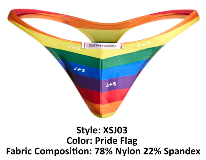 CandyMan JUSTIN+SIMON XSJ03 Classic Men's Thong in Pride Flag – men's thongs