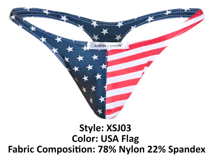 CandyMan JUSTIN+SIMON XSJ03 Classic Men's Thong in Usa Flag – men's thongs