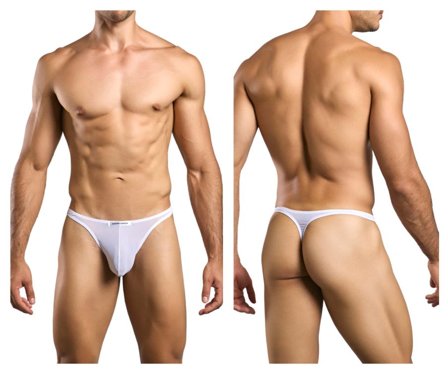 CandyMan JUSTIN+SIMON XSJ03 Classic Men's Thong in White Mesh – men's thongs