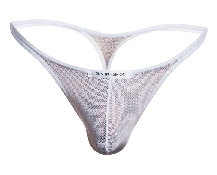 CandyMan JUSTIN+SIMON XSJ03 Classic Men's Thong in White Mesh – men's thongs