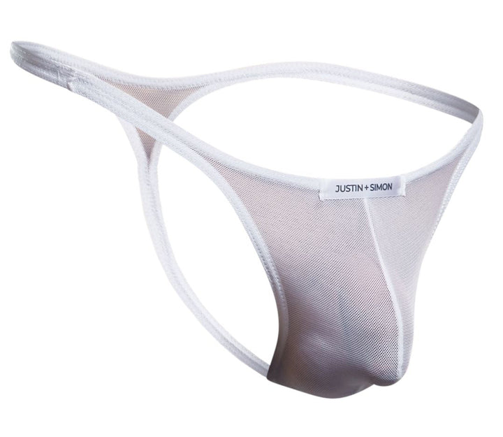 CandyMan JUSTIN+SIMON XSJ03 Classic Men's Thong in White Mesh – men's thongs