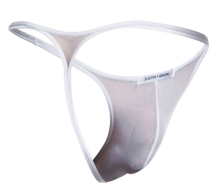 CandyMan JUSTIN+SIMON XSJ03 Classic Men's Thong in White Mesh – men's thongs