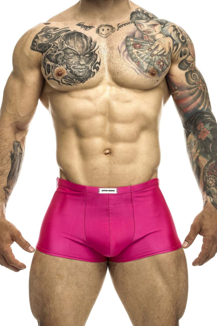 CandyMan JUSTIN+SIMON XSJ08 Classic Men's Trunk Underwear in Hot Pink – men's trunks