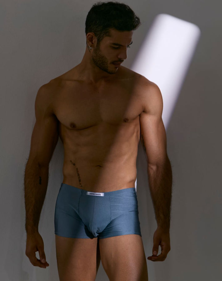 CandyMan JUSTIN+SIMON XSJ08 Classic Boxer Men's Trunk Underwear in Metal Green – men's trunks
