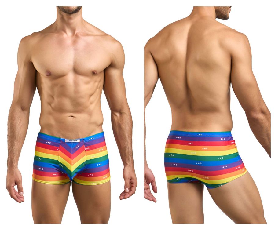 CandyMan JUSTIN+SIMON XSJ08 Classic Boxer Men's Trunk Underwear in Pride Flag – men's trunks