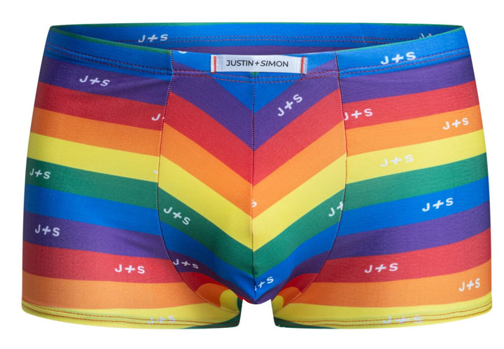CandyMan JUSTIN+SIMON XSJ08 Classic Boxer Men's Trunk Underwear in Pride Flag – men's trunks