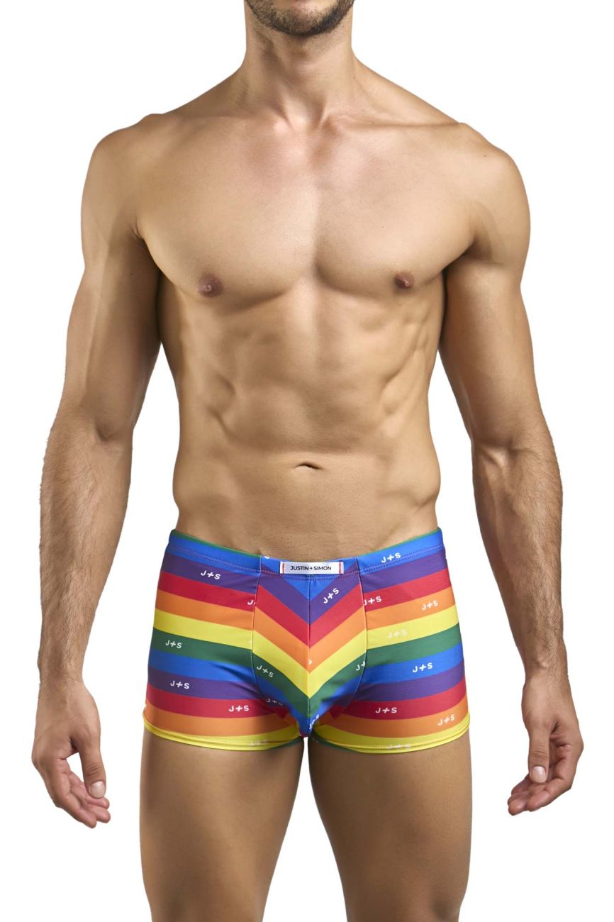 CandyMan JUSTIN+SIMON XSJ08 Classic Boxer Men's Trunk Underwear in Pride Flag – men's trunks