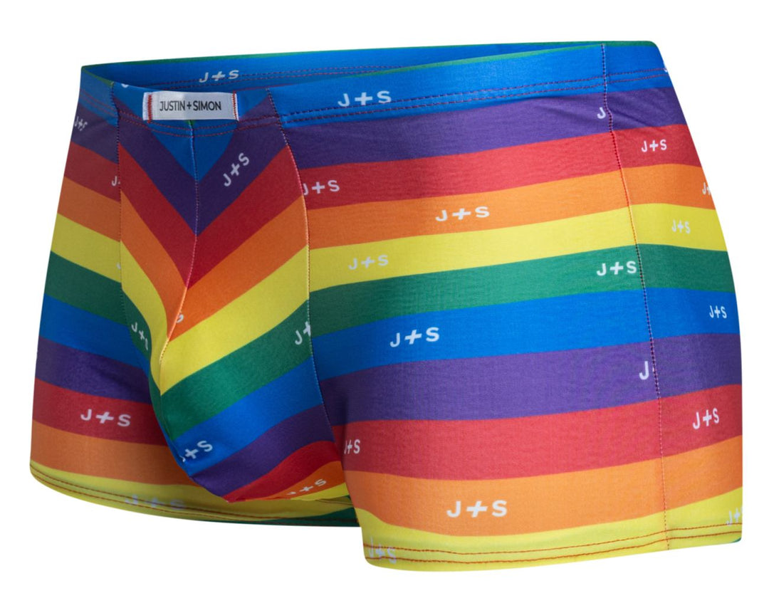 CandyMan JUSTIN+SIMON XSJ08 Classic Boxer Men's Trunk Underwear in Pride Flag – men's trunks