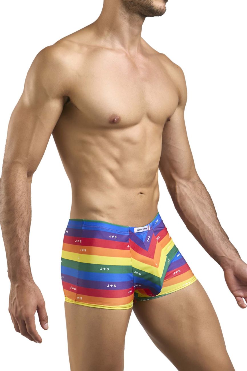 CandyMan JUSTIN+SIMON XSJ08 Classic Boxer Men's Trunk Underwear in Pride Flag – men's trunks