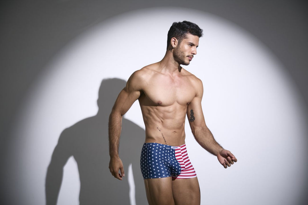 CandyMan JUSTIN+SIMON XSJ08 Classic Boxer Men's Trunk Underwear in Usa Flag – men's trunks
