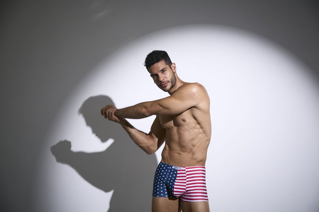 CandyMan JUSTIN+SIMON XSJ08 Classic Boxer Men's Trunk Underwear in Usa Flag – men's trunks