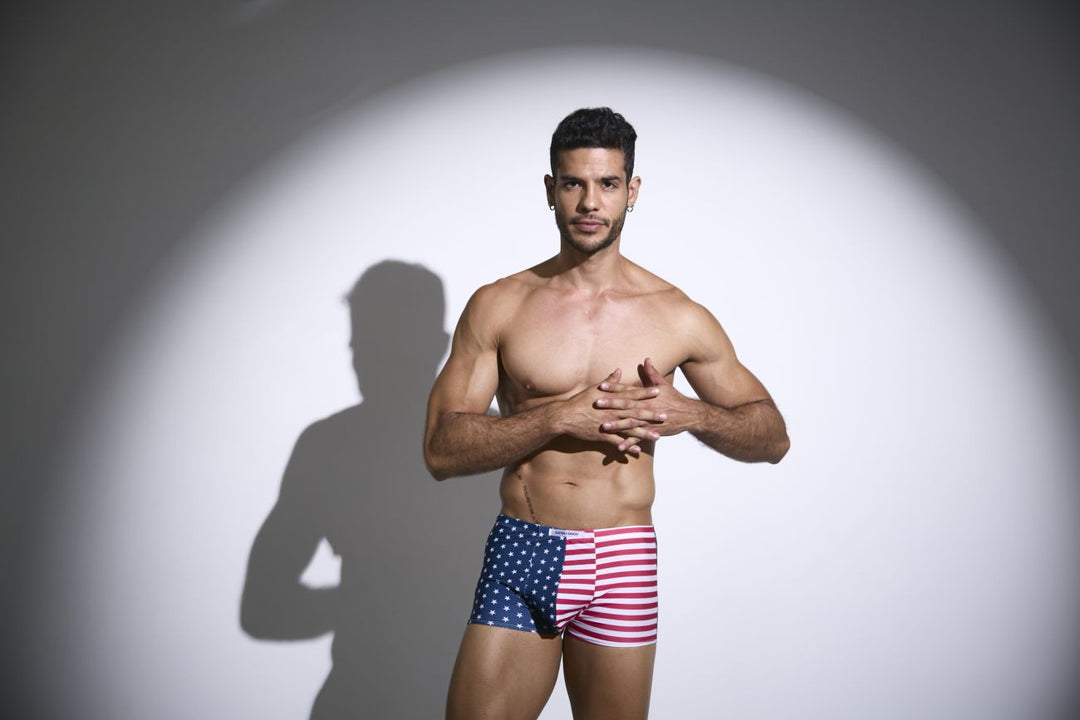 CandyMan JUSTIN+SIMON XSJ08 Classic Boxer Men's Trunk Underwear in Usa Flag – men's trunks