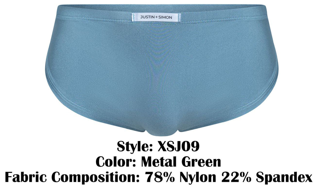 CandyMan JUSTIN+SIMON XSJ09 Running Men's Bikini Brief in Metal Green – men's briefs