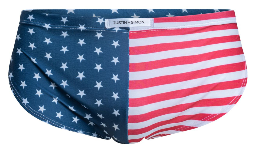 CandyMan JUSTIN+SIMON XSJ09 Running Men's Bikini Brief in Usa Flag – men's briefs