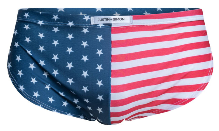 CandyMan JUSTIN+SIMON XSJ09 Running Men's Bikini Brief in Usa Flag – men's briefs